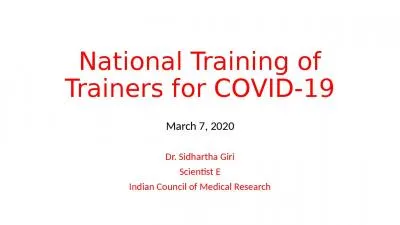 National Training of Trainers for COVID-19