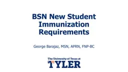 BSN New Student Immunization Requirements