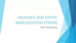 VACCINES AND ENTRY IMMUNIZATION FORMS