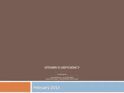 VITAMIN D DEFICIENCY Dr