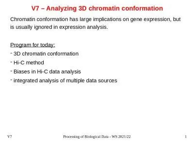 V7 –  A nalyzing 3D chromatin conformation