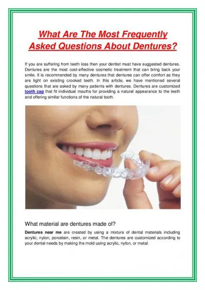 What Are The Most Frequently Asked Questions About Dentures?