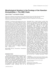 Morphological Variation in the Forelegs of the Hawaiian Drosophilidae .I. The AMC clade