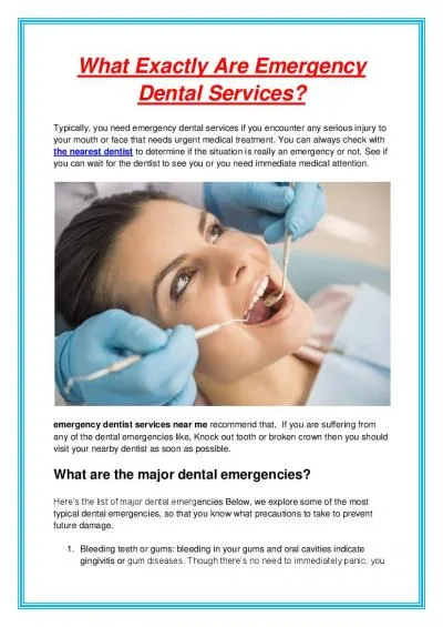 What Exactly Are Emergency Dental Services?