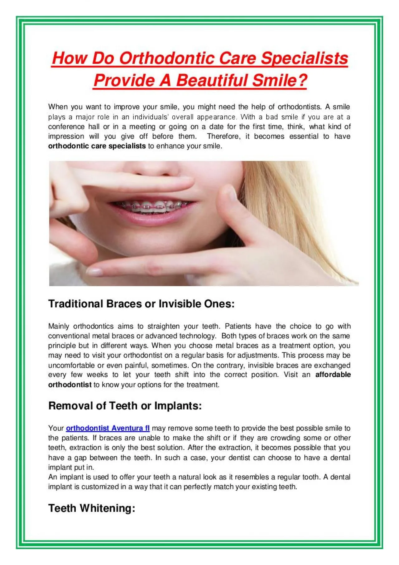 PDF-How Do Orthodontic Care Specialists Provide A Beautiful Smile?