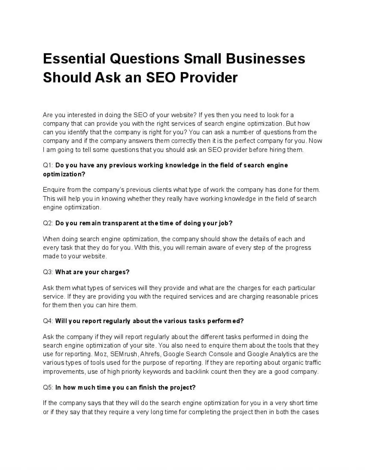 PDF-Essential Questions Small Businesses Should Ask an SEO Provider