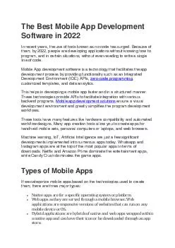 The Best Mobile App Development Software in 2022