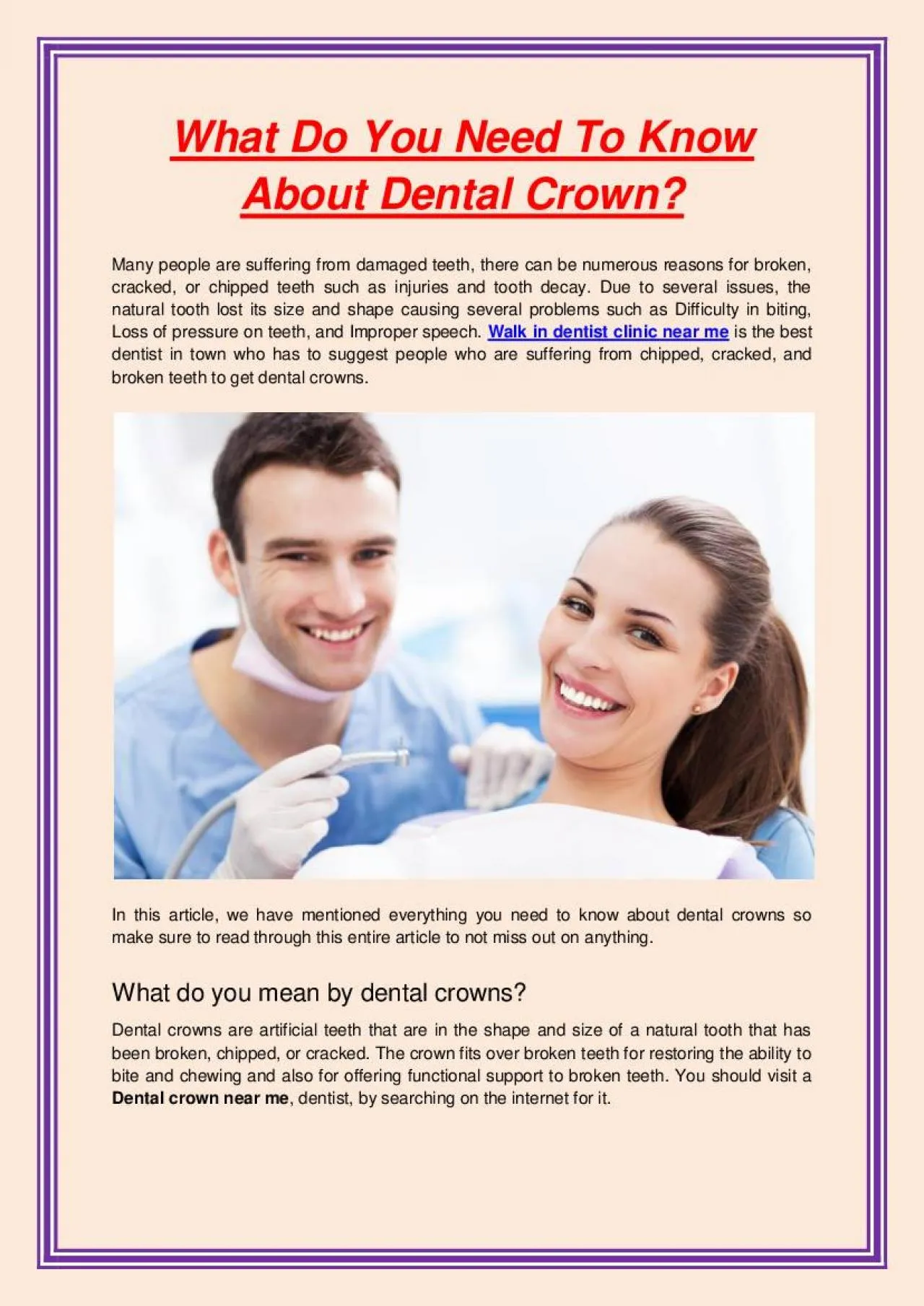 PDF-What Do You Need To Know About Dental Crown?