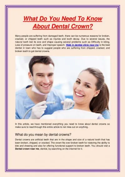 What Do You Need To Know About Dental Crown?