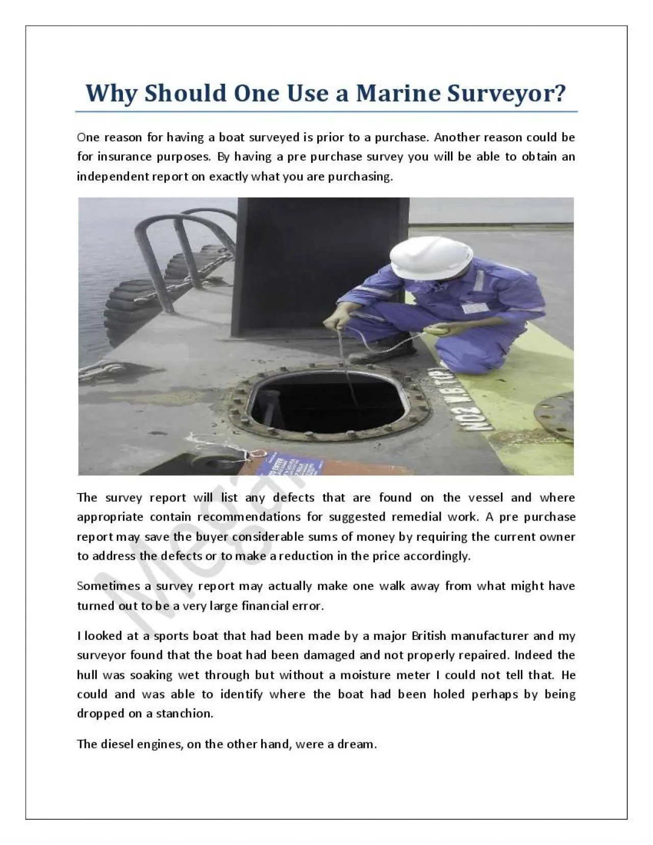 PDF-Why Should One Use a Marine Surveyor?