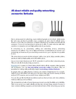 All about reliable and quality networking accessories Barbados