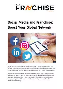 Social Media and Franchise: Boost Your Global Network