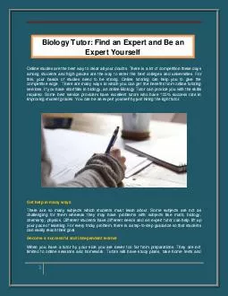 Biology Tutor: Find an Expert and Be an Expert Yourself
