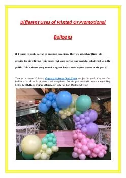Different Uses of Printed Or Promotional Balloons