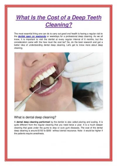 What Is the Cost of a Deep Teeth Cleaning?