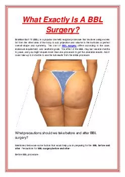 What Exactly Is A BBL Surgery?