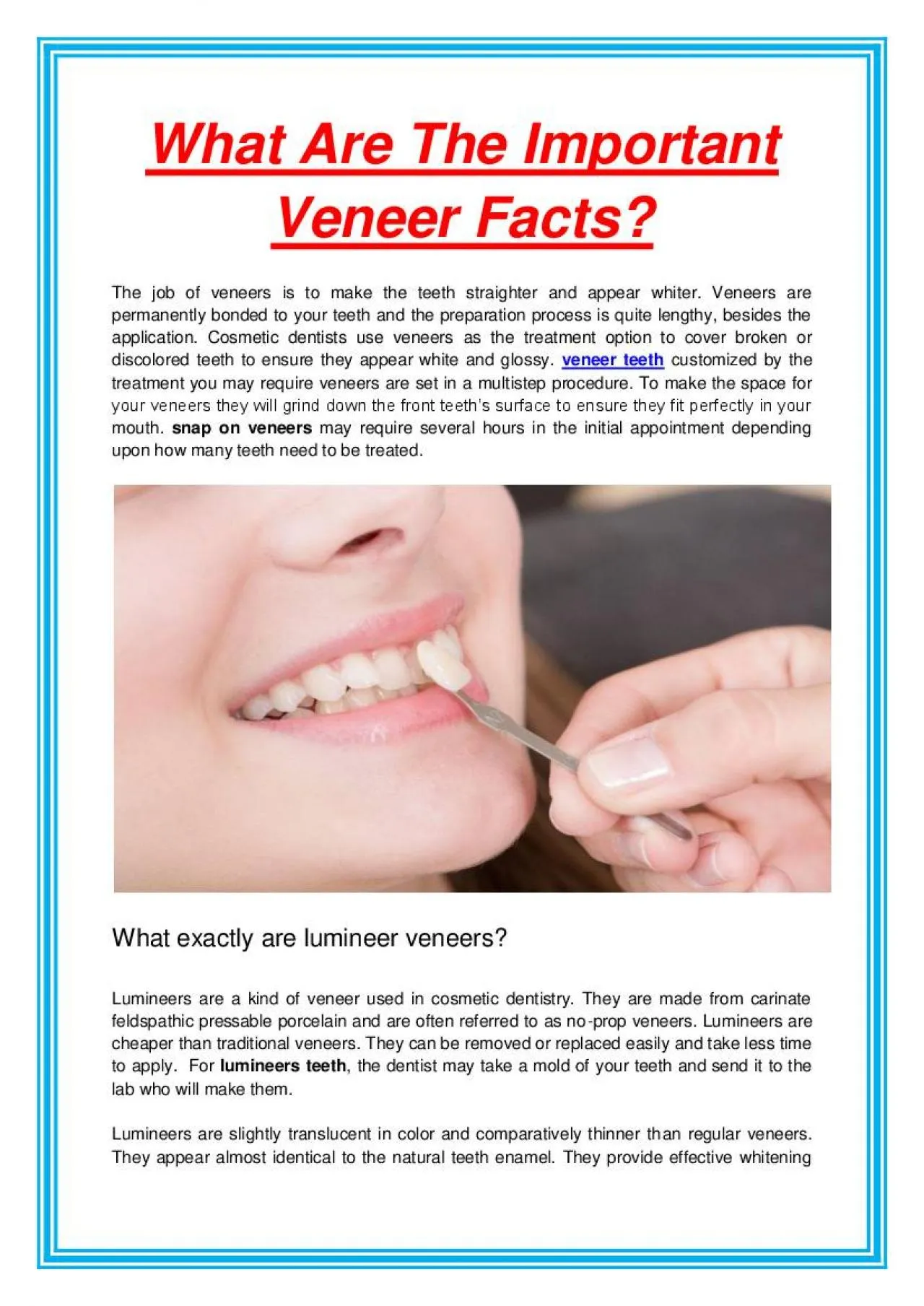 PDF-What Are The Important Veneer Facts?