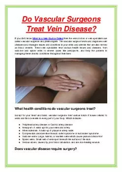 Do Vascular Surgeons Treat Vein Disease?