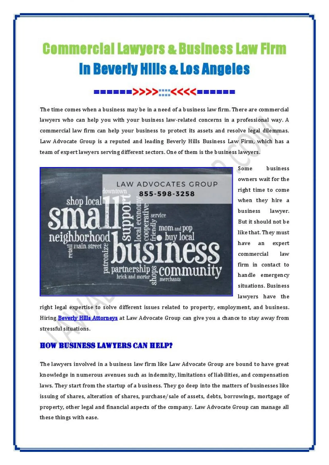 PDF-Business Law Firm In Beverly Hills