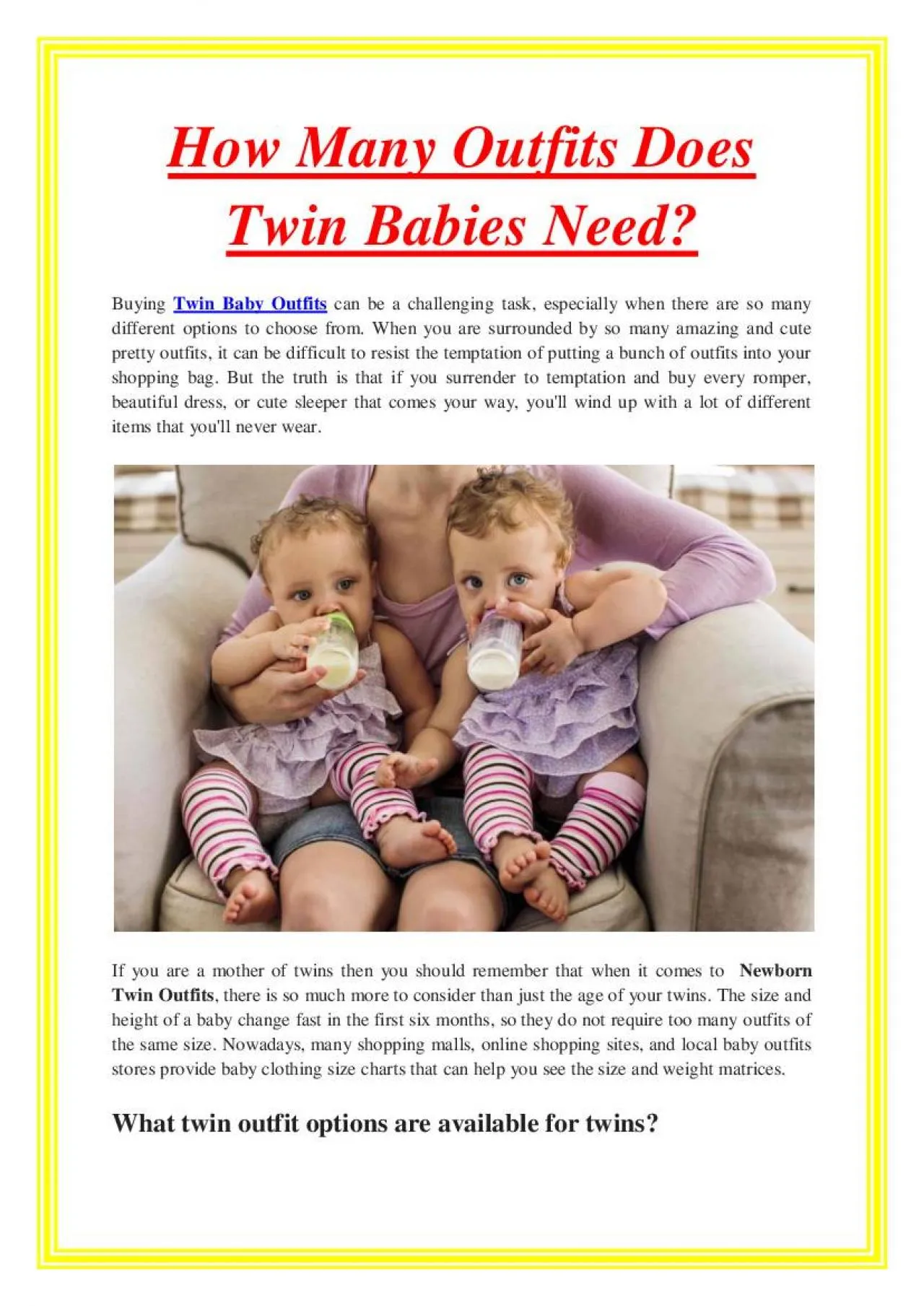 PDF-How Many Outfits Does Twin Babies Need?