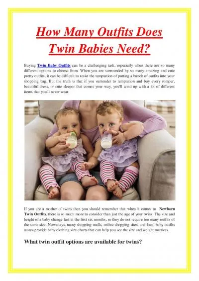 How Many Outfits Does Twin Babies Need?