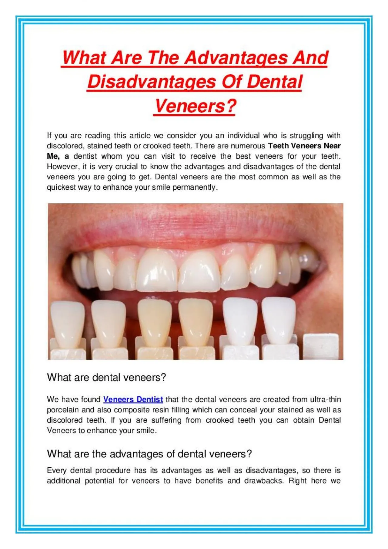 PDF-What Are The Advantages And Disadvantages Of Dental Veneers?