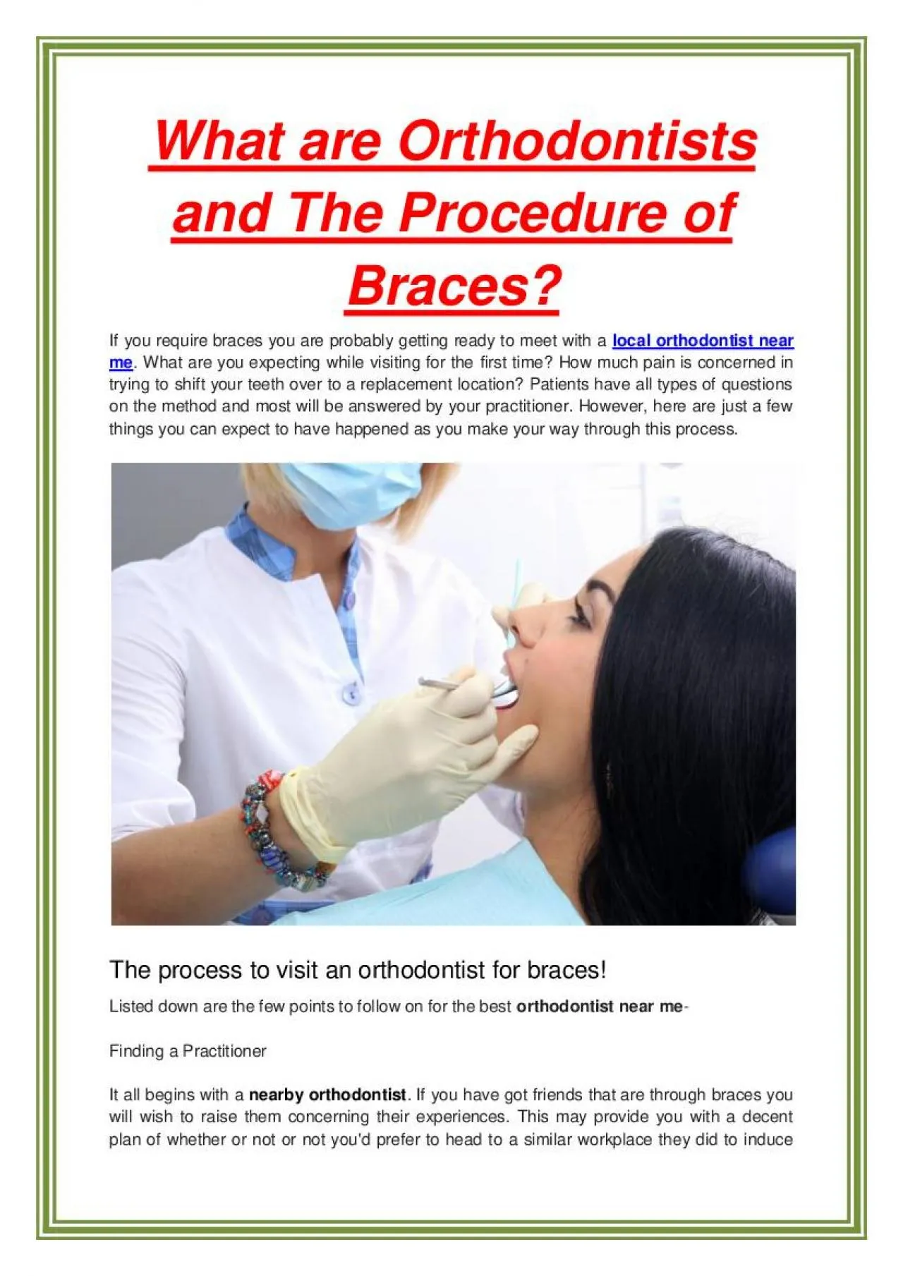 PDF-What are Orthodontists and The Procedure of Braces?