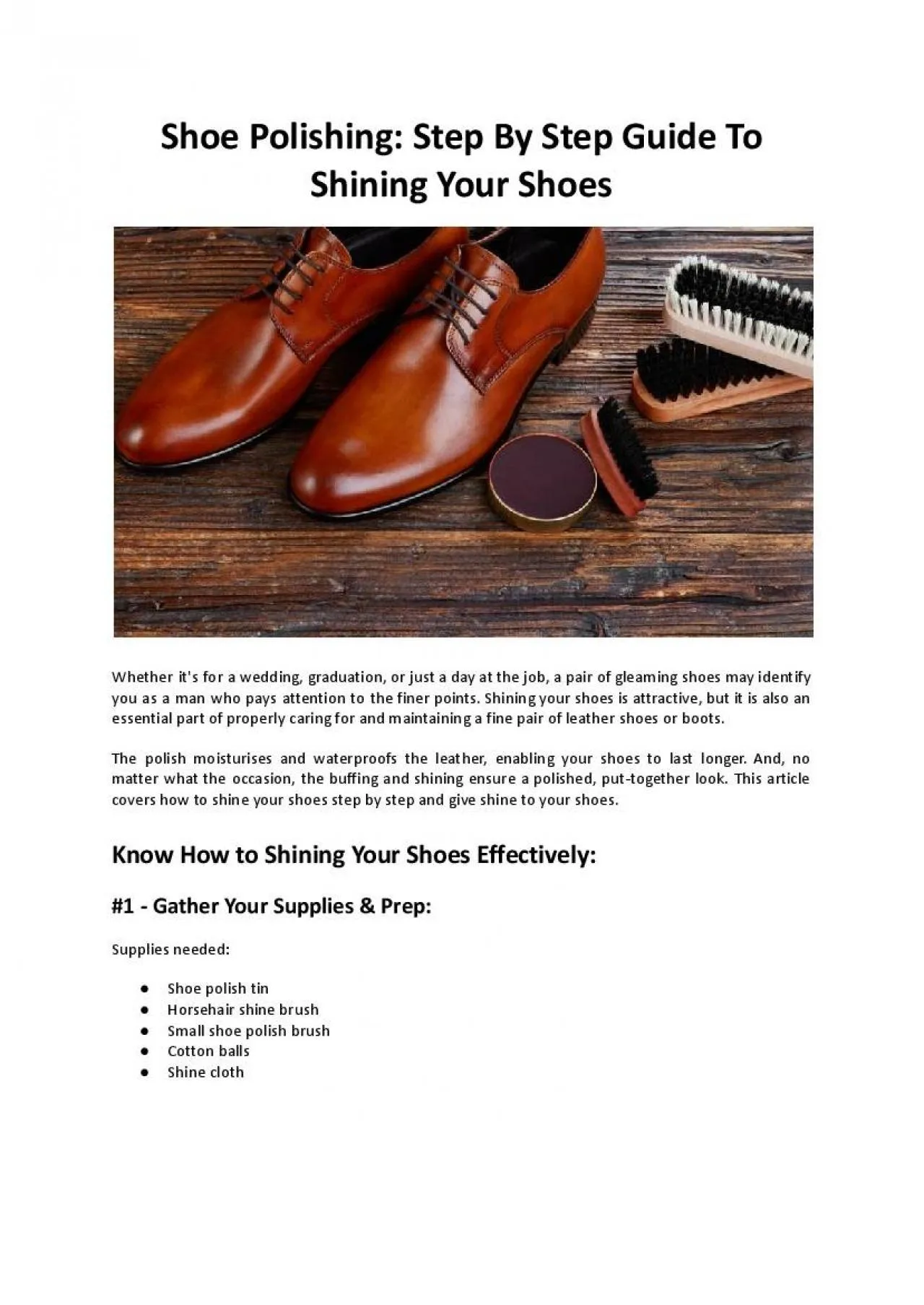 PDF-Shoe Polishing - Step By Step Guide To Shining Your Shoes