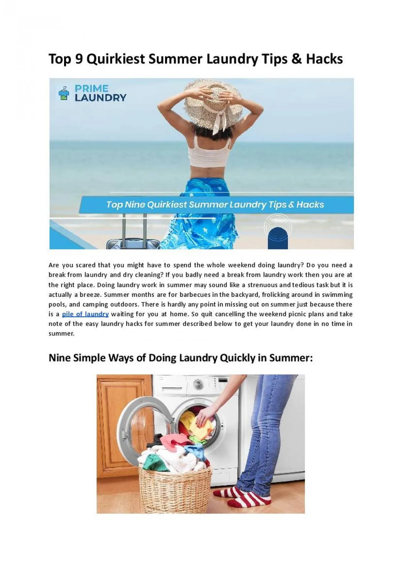 PDF-Top 9 Quirkiest Summer Laundry Tips & Hacks - Prime Laundry