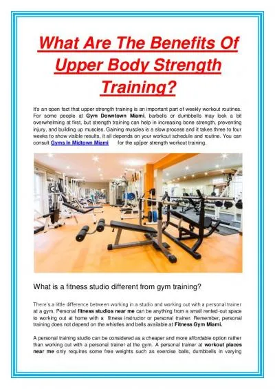 What Are The Benefits Of Upper Body Strength Training?