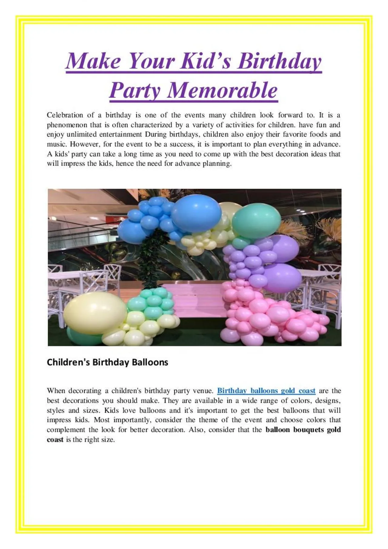 PDF-Make Your Kid’s Birthday Party Memorable