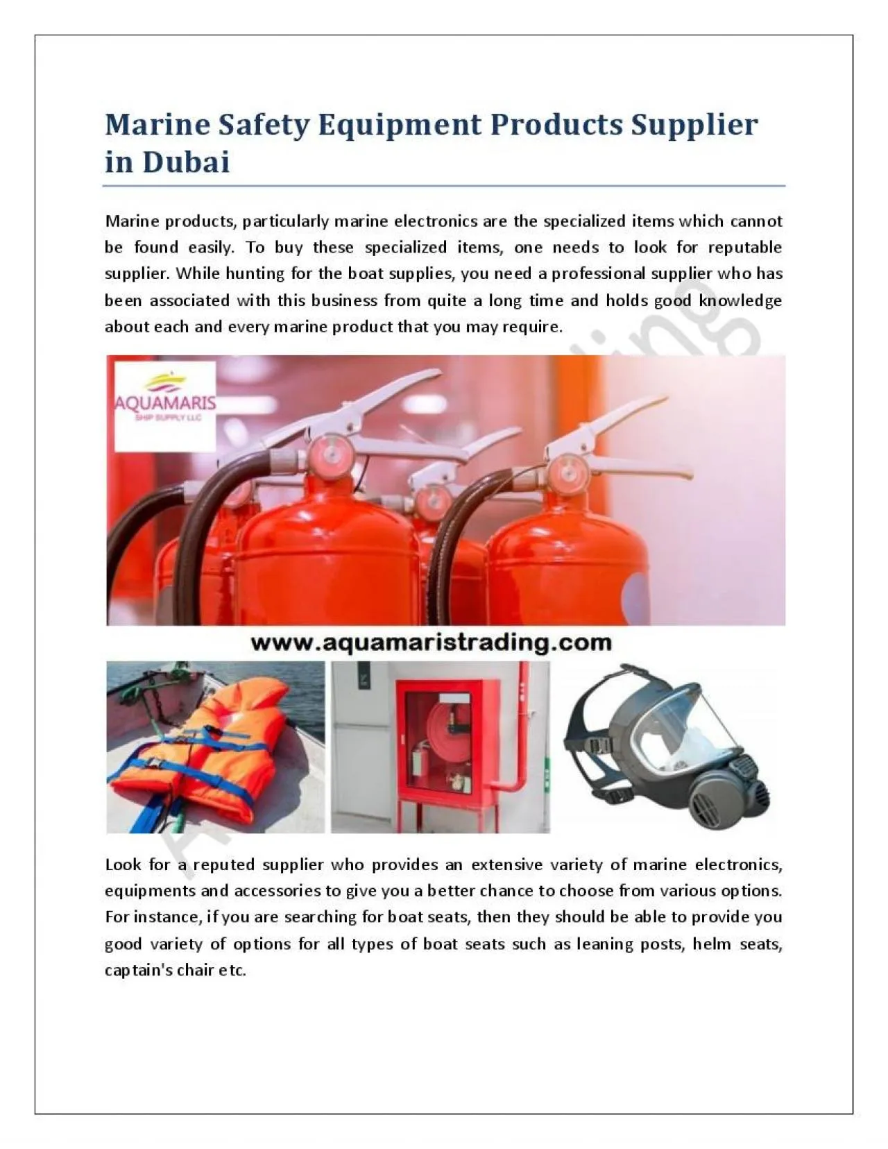 PDF-Marine Safety Equipment Products Supplier in Dubai