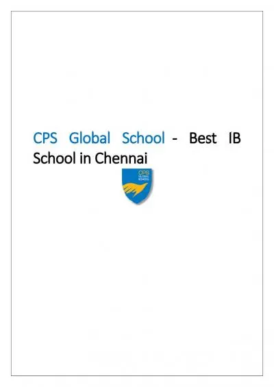 CPS Global School Chennai - Best IB School in Chennai