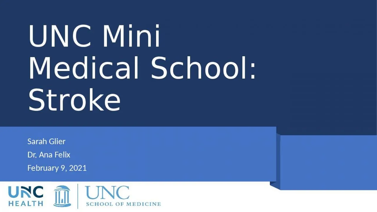 PPT-UNC Mini Medical School: Stroke