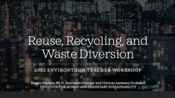 Reuse, Recycling, and Waste Diversion