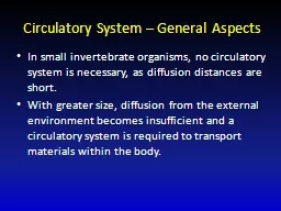 Circulatory System – General Aspects