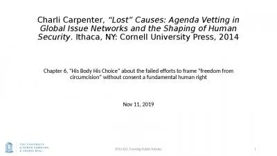 Charli Carpenter,  “Lost” Causes: Agenda Vetting in Global Issue Networks and the Shaping of Hu