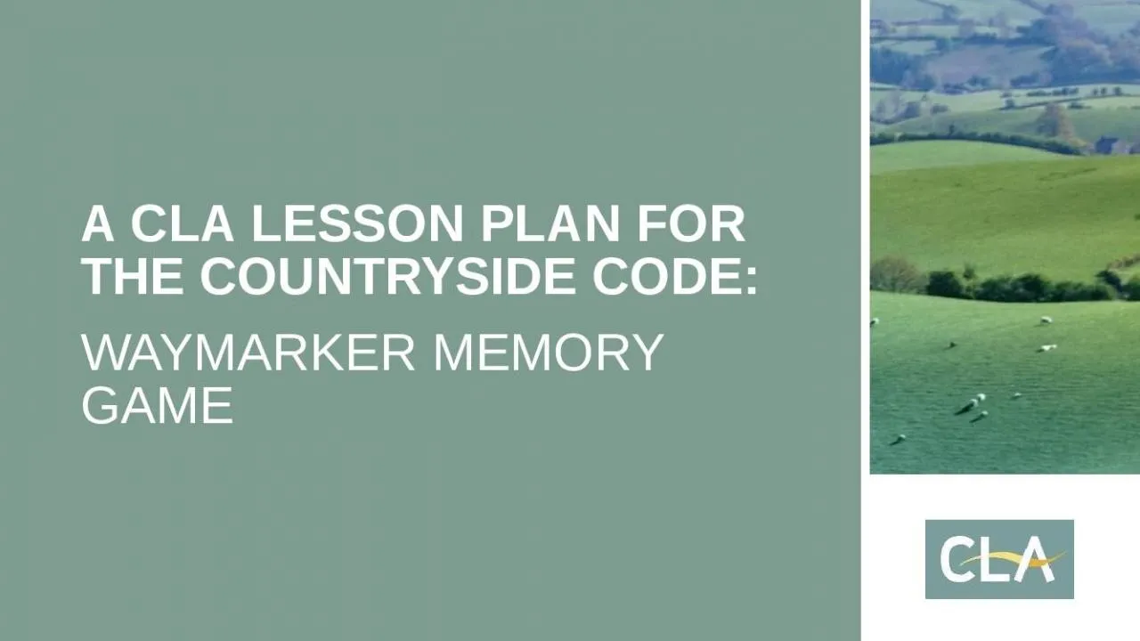 PPT-A CLA lesson plan for The Countryside Code: