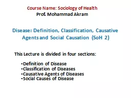 Disease: Definition, Classification, Causative Agents and