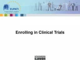 Enrolling in Clinical Trials