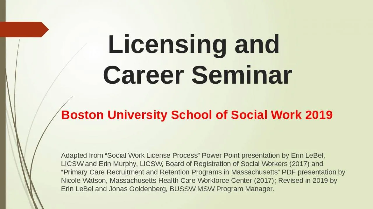 PPT-Licensing and Career Seminar