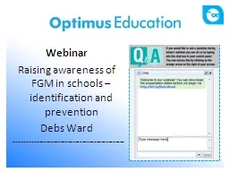 Webinar Raising awareness of FGM in schools – identification and prevention