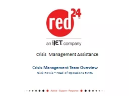 Crisis Management Team Overview