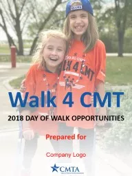 Company Logo Walk 4 CMT 2018 DAY OF WALK OPPORTUNITIES