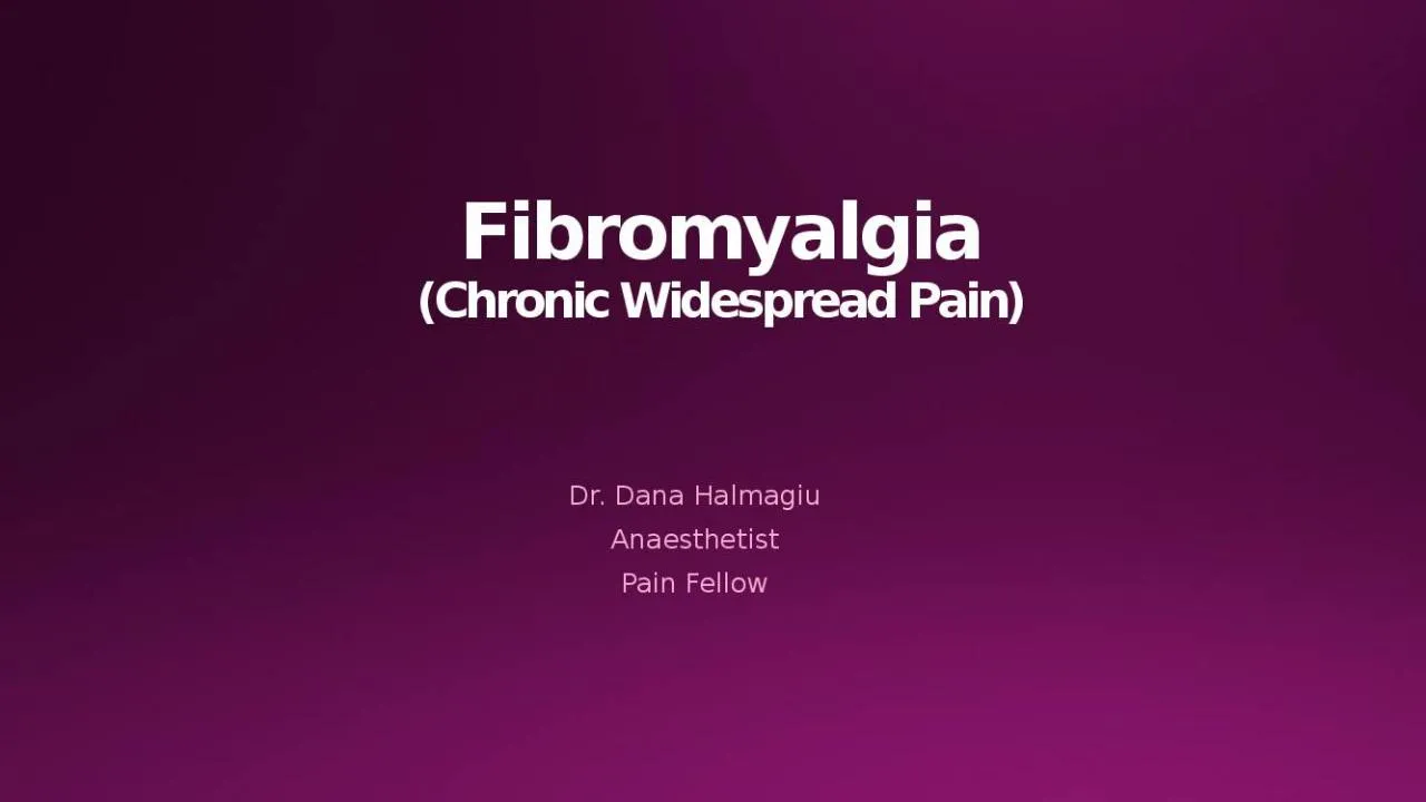 PPT-Fibromyalgia (Chronic Widespread Pain)