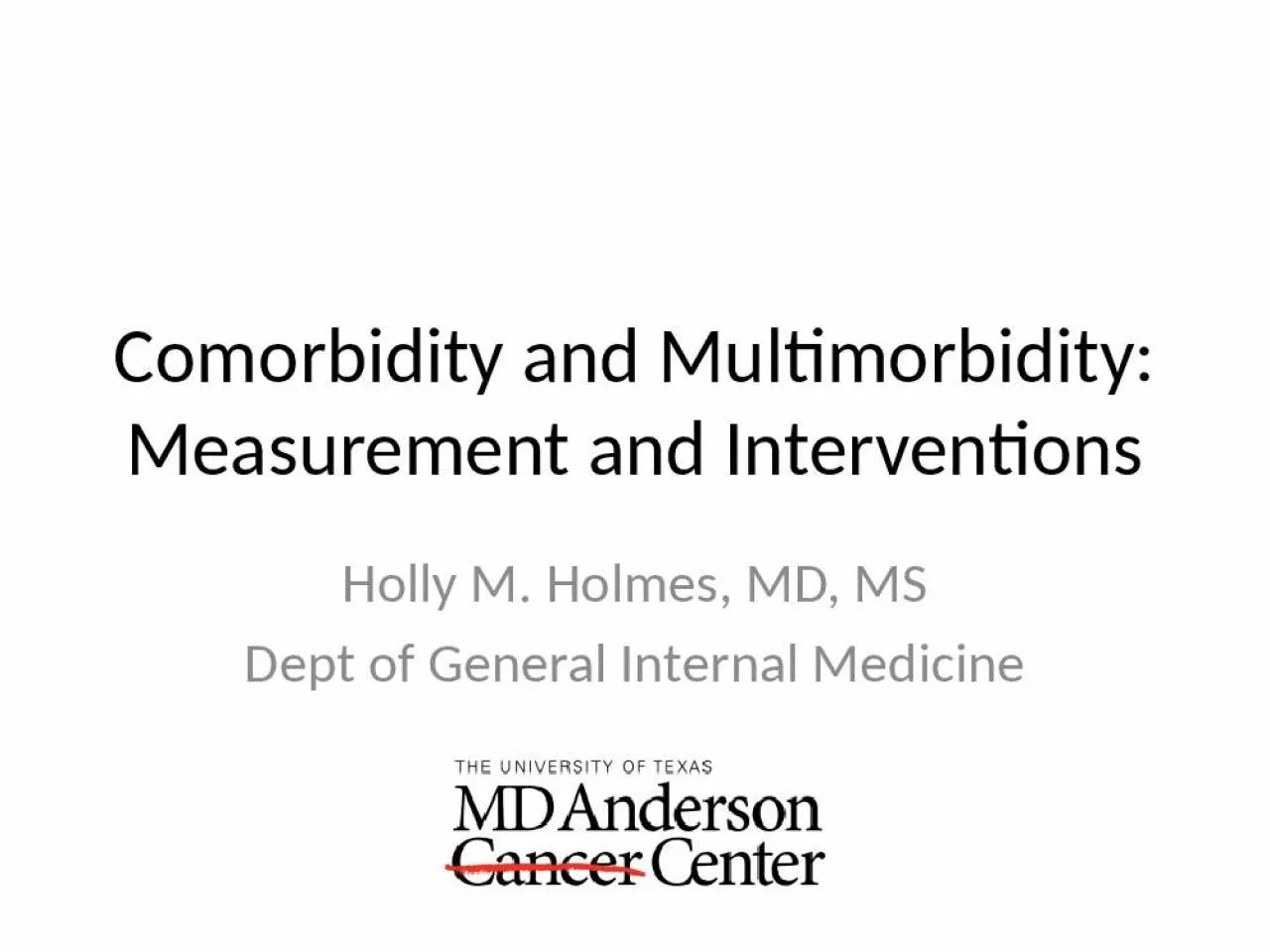 PPT-Comorbidity and Multimorbidity: