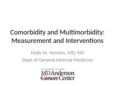 Comorbidity and Multimorbidity: