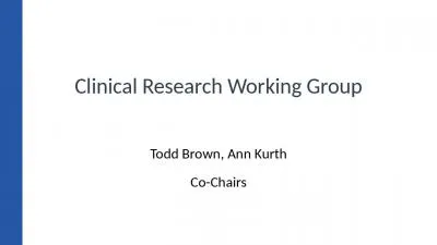 Clinical Research Working Group