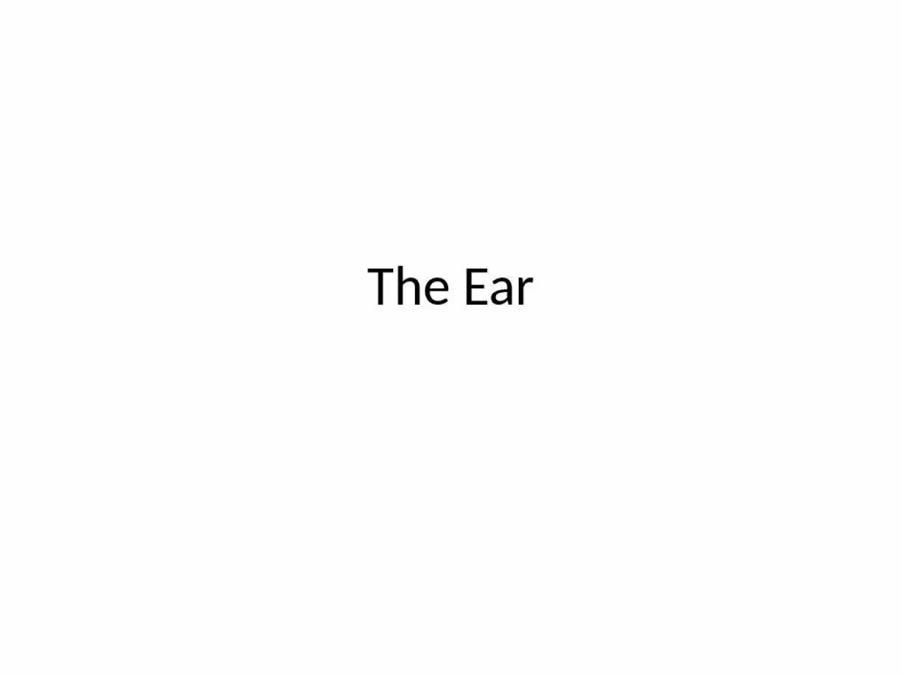 PPT-The Ear Cochlea External Auditory Canal