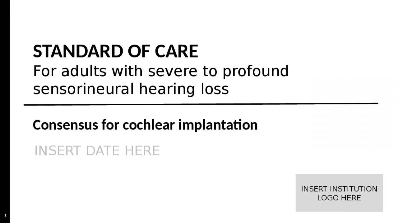 PPT-STANDARD OF CARE For adults with severe to profound